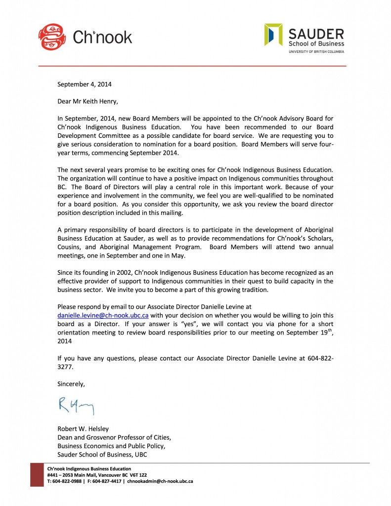 Advisory Board Letter Summer 2014 KH