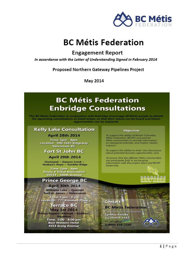 BC Metis Federation Releases Final Report Enbridge - BC M...
