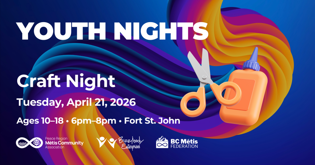 PRMCA Youth Nights Craft Night event — Tuesday, April 21, 2026, 6 pm to 8 pm in Fort St. John