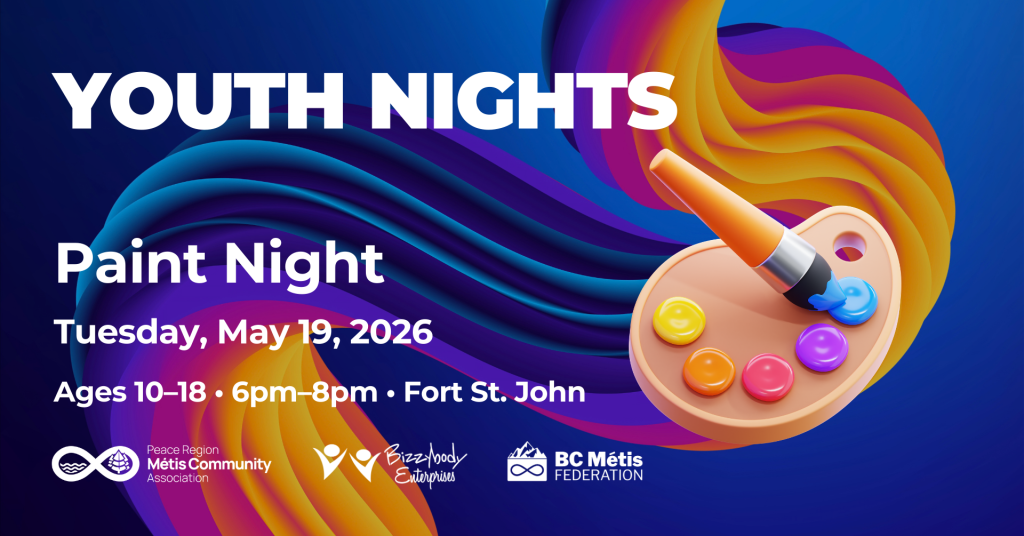 PRMCA Youth Nights Paint Night event — Tuesday, May 19, 2026, 6 pm to 8 pm in Fort St. John